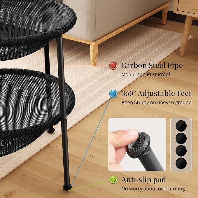 Double Cat Bed Black, Breathable Pet Bed - Image 3