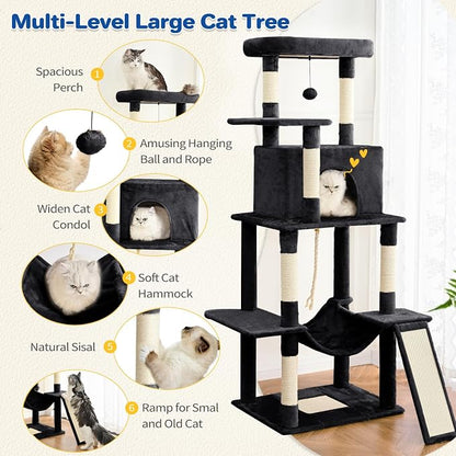Cat Tree Tower 63in Multi-Level Cat Tower - Image 2