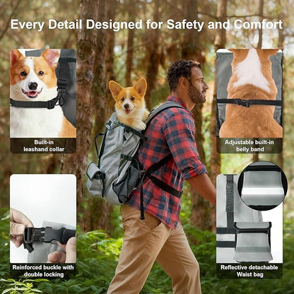 Pet Carrier Backpack for Medium to Large Dogs up to 33 lbs, Waterproof and - Image 2