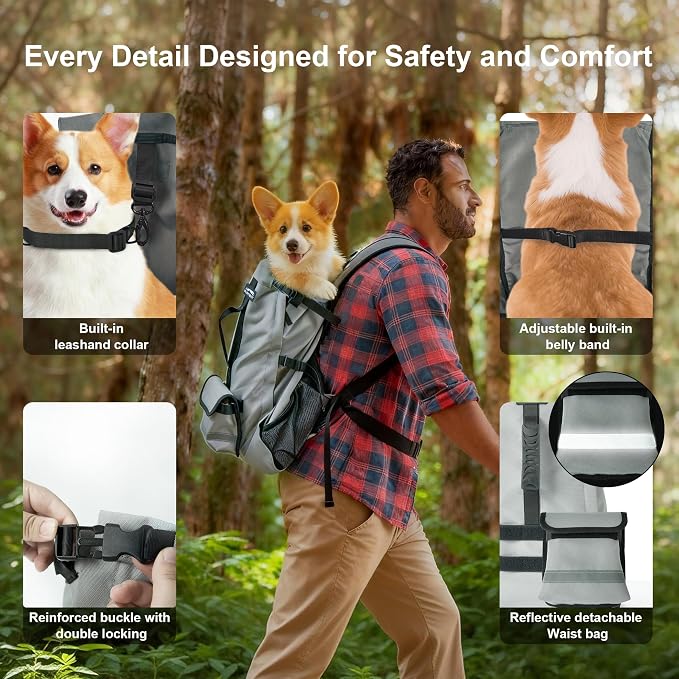Dog Backpack Carrier, Ergonomic Pet Travel Bag, Suitable - Image 2