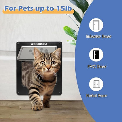 Wordcam Medium Cat Door Flap, 4 Way Locking Cat Door - Image 3