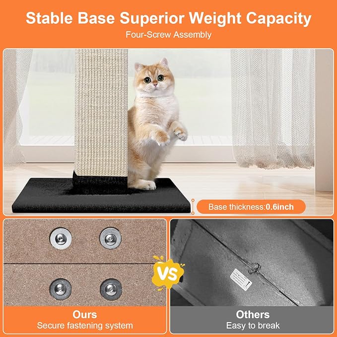 Cat Scratching Post 33 Inch Nature Sisal Cat Scratch Post - Image 5