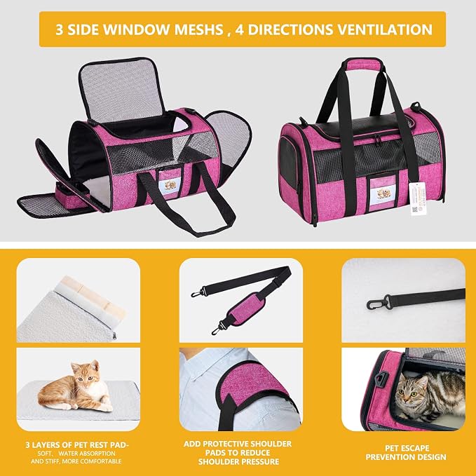 Airline Approved Cat Carrier, Soft-Sided Pet Travel Carrier - Image 5