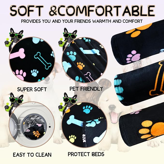 Rezutan Dog Blankets for 3 Pack Large Medium Pet Cat, Soft Fuzzy Washable - Image 7