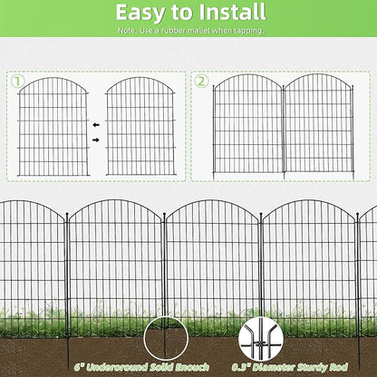 Decorative Garden Fence 40in x 30in, 10 Pack No Dig Fence Animal Barrier - Image 4
