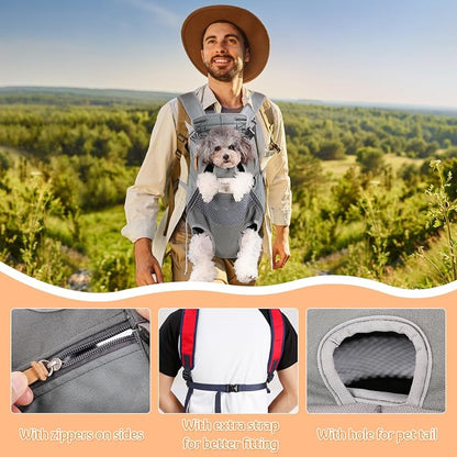 Dog Carrier Backpack, Pet Front Carrier Backpack Legs Out Dog Chest Carrier - Image 4
