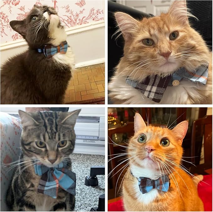 Cat Collar with Bells Breakaway, Bowtie Cat Collar - Image 2