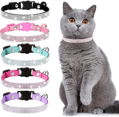 Cat Collars, Rhinestone for Girl Cats Bling Kitten Flower Adjustable Breakaway - Image 7