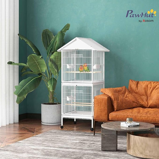 PawHut Wrought Metal Bird Cage Feeder - Image 2