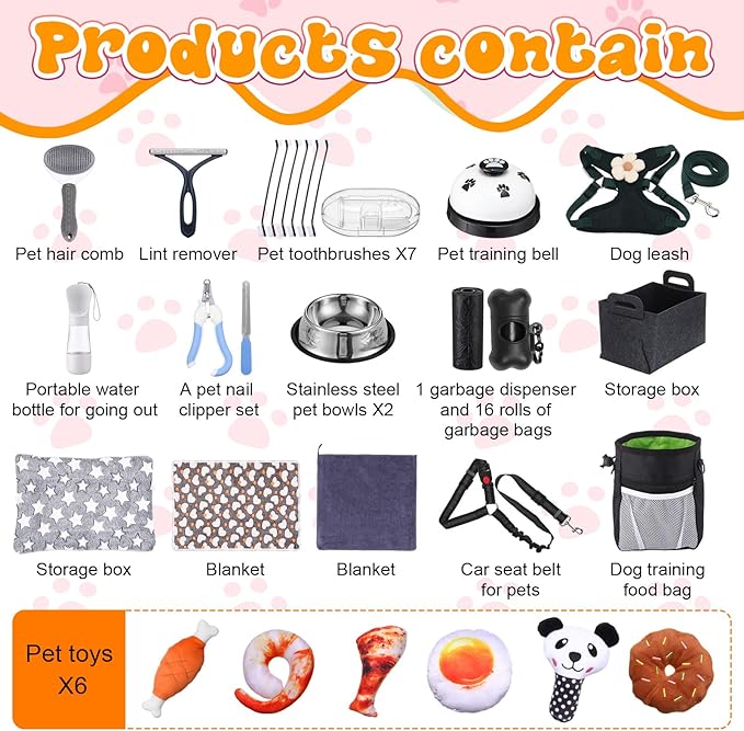Abbylike 50 Pcs Puppy Supplies Starter Kit - Image 3