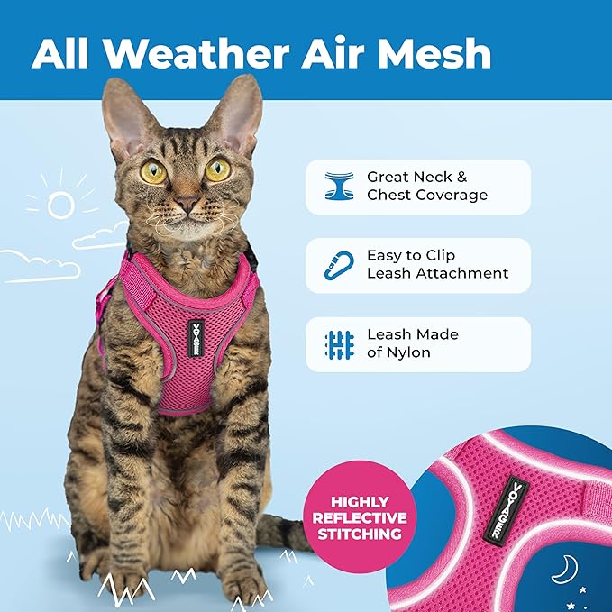Voyager Escape-Proof Step-in Lock Cat Harness & 5ft Neoprene-Handle Leash Set - Image 3