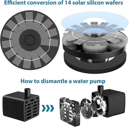 AISITIN Outdoor Solar Garden Fountain 3.5W Solar Pump Outdoor Pond - Image 7