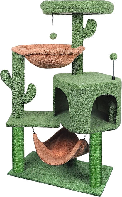 YUNIQUE Cat Tree with Cat Condo Scratch Post and Big Hammock - Image 3