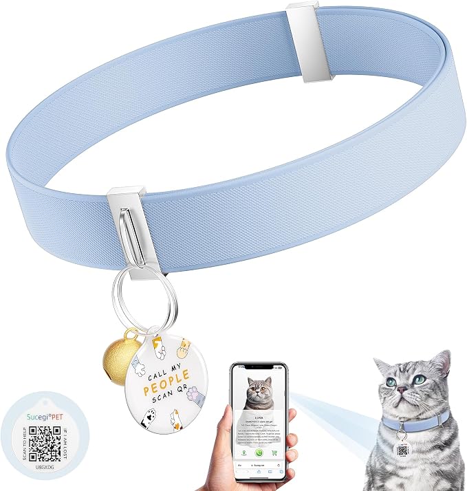 Cat Collar with Bell, Stretch Elastic Quick Release, Modifiable Pet Online by Sucegi