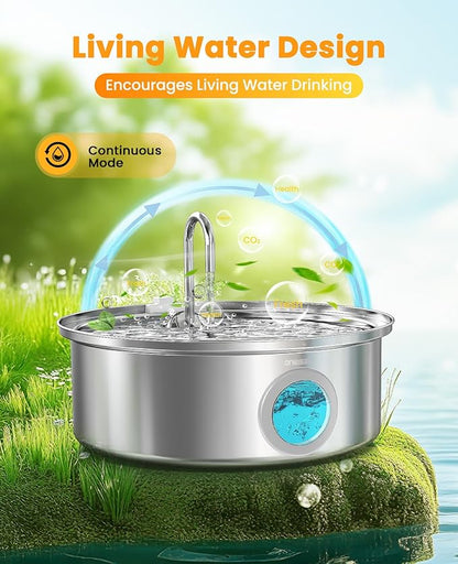 oneisall Dog Water Fountain for Large Dogs, 7L/230oz/1.8G Stainless Steel Dog - Image 5