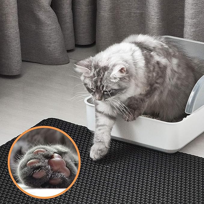 Cat Litter Mat Litter Box Mat, EVA Honeycomb Double Layer Design, Urine & - Image 4