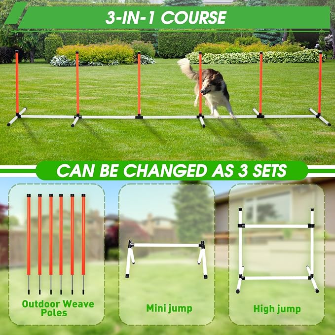 Dog Agility Course Backyard Set, Dog Agility Equipment, Pet obstacle Course - Image 2