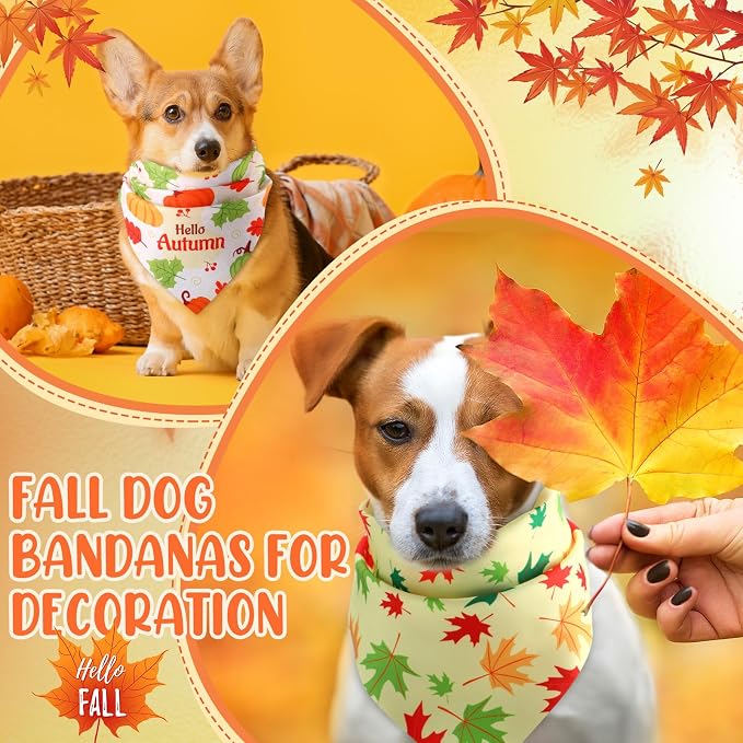 Weewooday 50 Pcs Thanksgiving Fall Dog Bandanas Bulk - Image 2