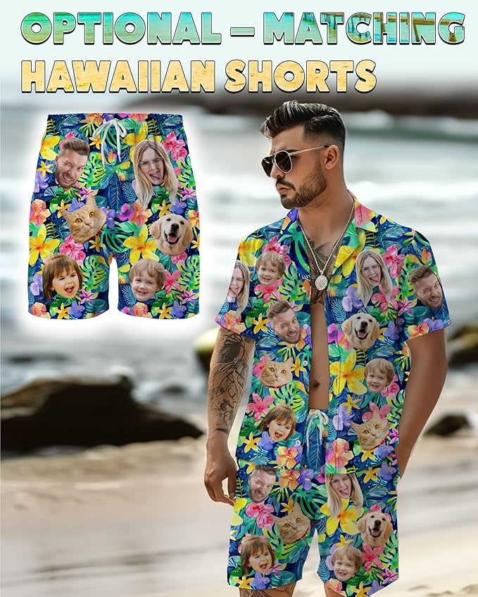 Custom Hawaiian Shirt with Face Photo Picture - Image 7