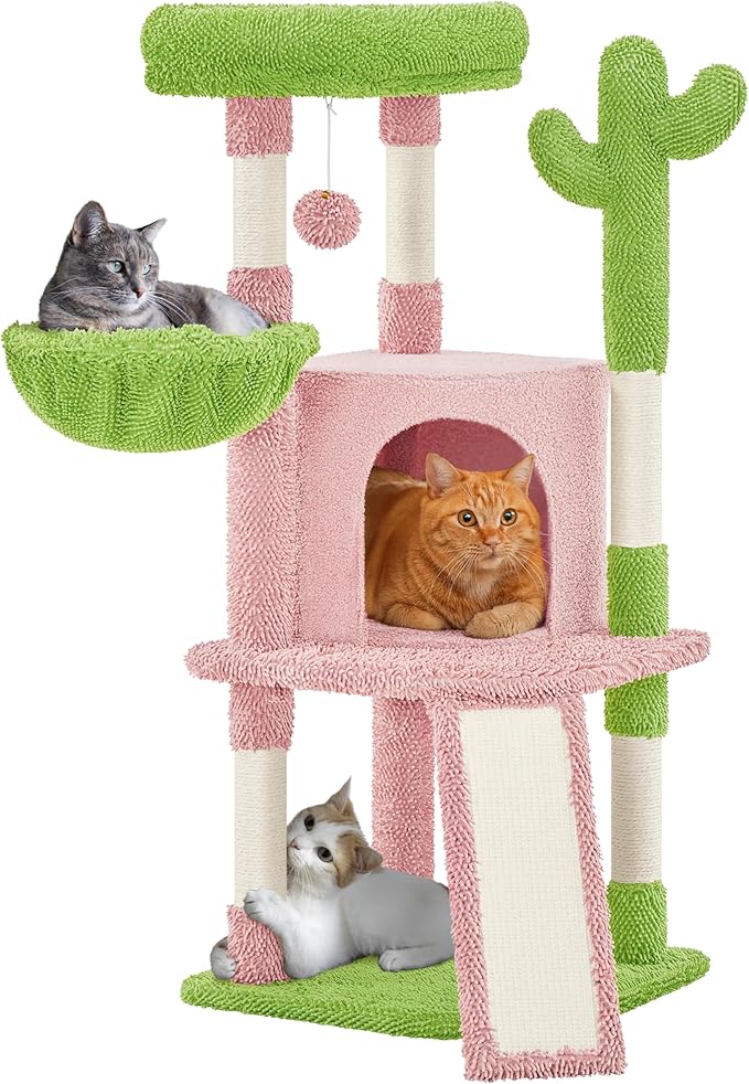 Yaheetech Cactus Cat Tree, 42in Cat Tower by Yaheetech