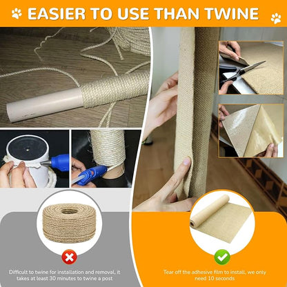 Jute 78.7"x15.8" Trimmable Cat Scratching Mat - Image 5