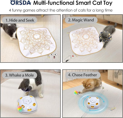 ORSDA Cat Toys for Indoor Cats, 4 in 1 Interactive Automatic Kitten Toys Hide - Image 2