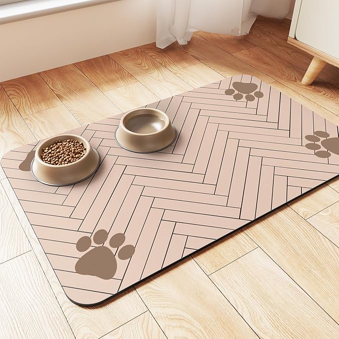 Pet Feeding Mat-Absorbent Pet Placemat by Incenseburner