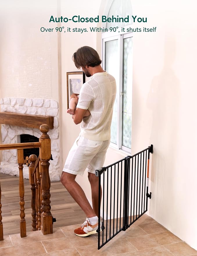 Babelio Baby Gate for Stairs, Kitchen & Doorways, No Bottom Bar| Easy - Image 6