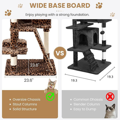 SHA CERLIN 65in Larger Cat Tree Tower Condo - Image 6