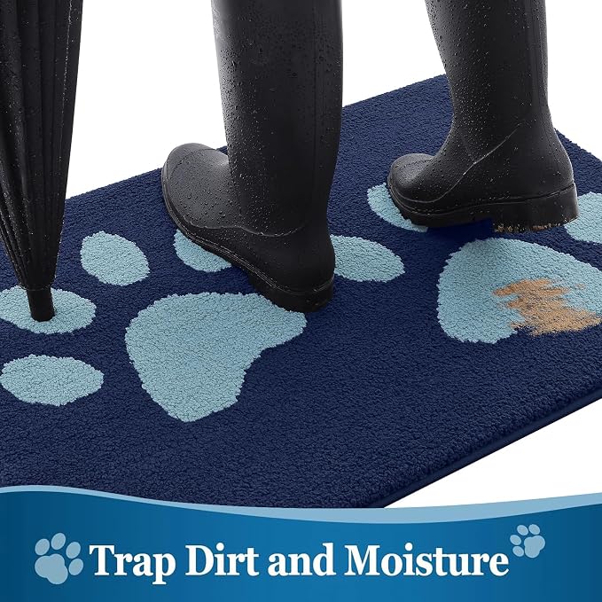 Buganda Dog Door Mat for Muddy Paws, Absorbent Dirt Trapper Washable Indoor - Image 3
