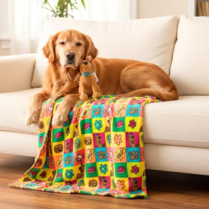 Scooby-Doo Pet Throw & Pet Toy Pillow Set - 40in x 50in Super Soft Cozy Throw by Franco