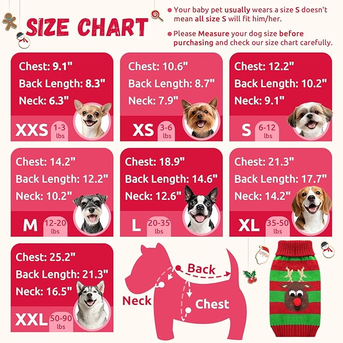 Dog Cat Christmas Sweater Boy Girl Ugly Reindeer Xmas Pet Clothes Holiday Puppy - Image 6