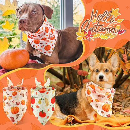 Chunful 100 Pieces Thanksgiving Dog Bandanas Bulk Fall Autumn Pet Bandanas - Image 2