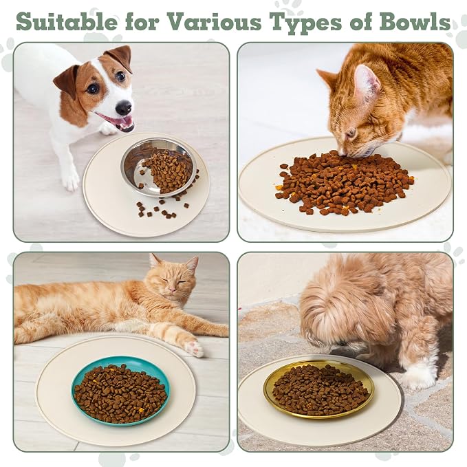 BNOSDM Silicone Cat Feeding Mat 2 Pack Dog Bowl Mats Pet Silicone Food Mat - Image 8