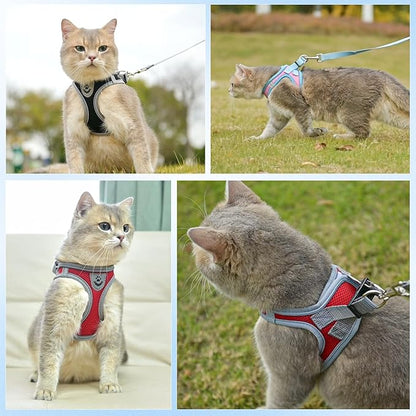 SCENEREAL Cat Harness and Leash Set Escape Proof, Adjustable Soft Air Mesh - Image 5