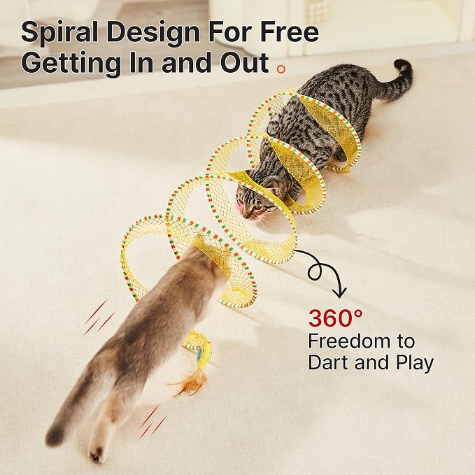 Potaroma Spiral Tunnel Cat Toy, Self Play Cat Play Spiral Kitten Collapsible - Image 3