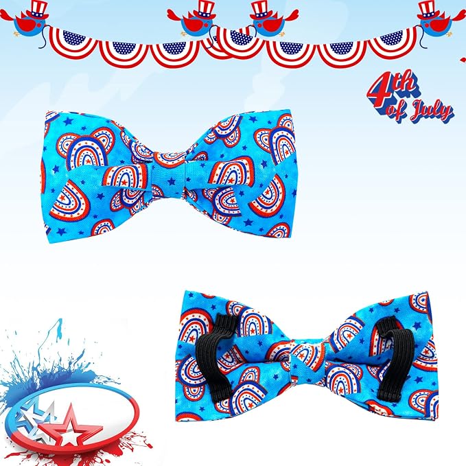 Lionheart glory American Flag Dog Collar, 4 of July Dog Bow Collar Heavy Duty - Image 4