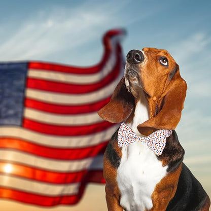 4th of July Dog Collar and Bow Tie Set Adjustable Pet Collar - Image 3