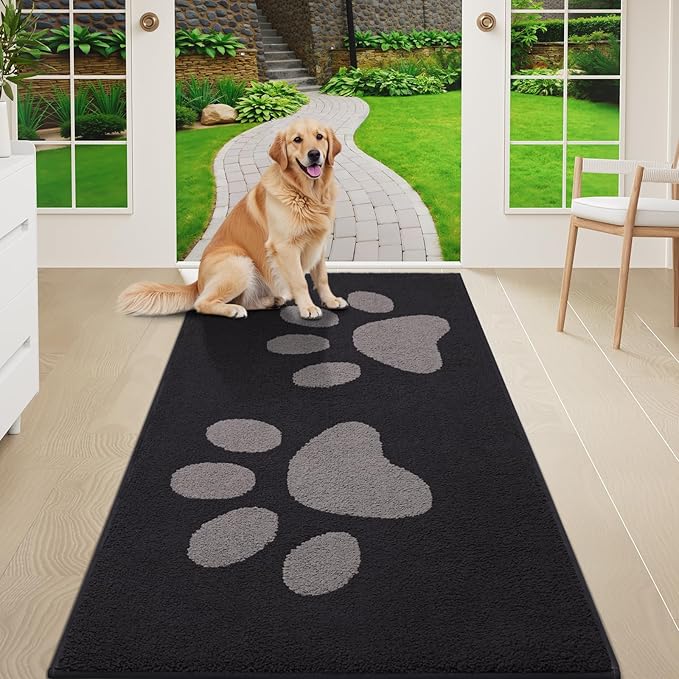 Buganda Dog Door Mat for Muddy Paws, Absorbent Dirt Trapper Washable Indoor by Buganda