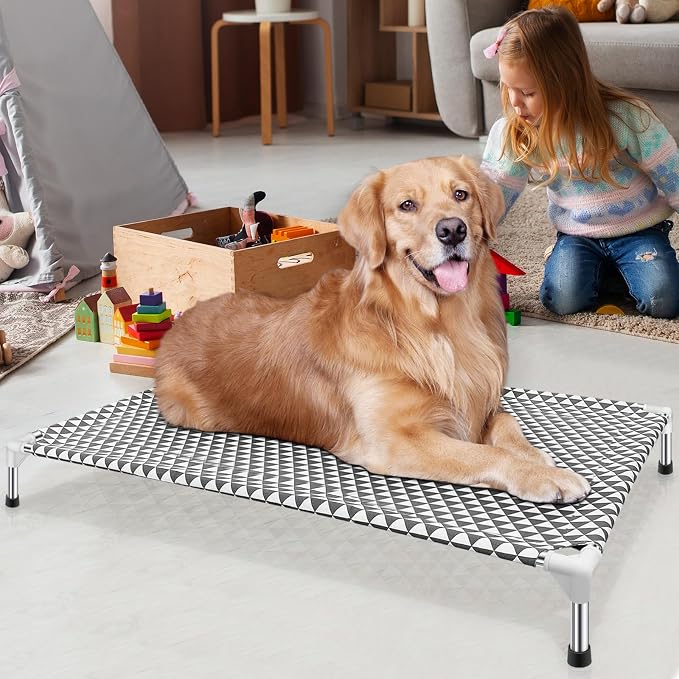 Elevated Outdoor Dog Bed, X-Large Size, Cotton Material, Non-Slip Feet - Image 5