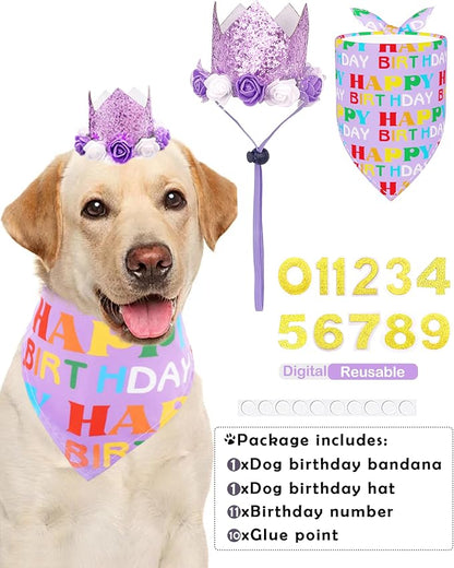 PET SHOW Purple Crown Dog Birthday Party Hat - Image 5