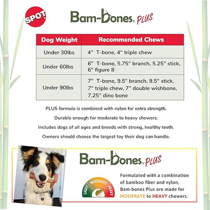 SPOT Bam-Bones Plus Branch -Bamboo Fiber & Nylon, Durable Long Lasting Dog Chew - Image 2