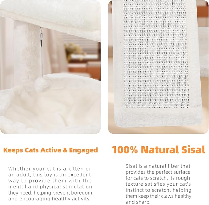 YOUPET Cat Tree with Cat Scratching Post - Image 6
