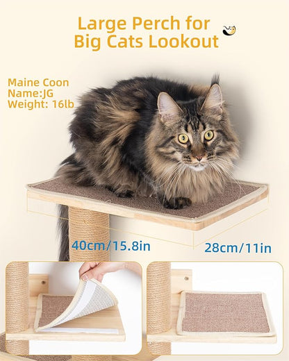 80inch Tall Cat Tree Wall Mount, 15.8in Top Perch Bed - Image 3