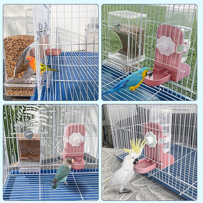 No Mess Bird Feeder Water Dispenser Set, Parakeet Cage Accessories, Bird Feeder - Image 2