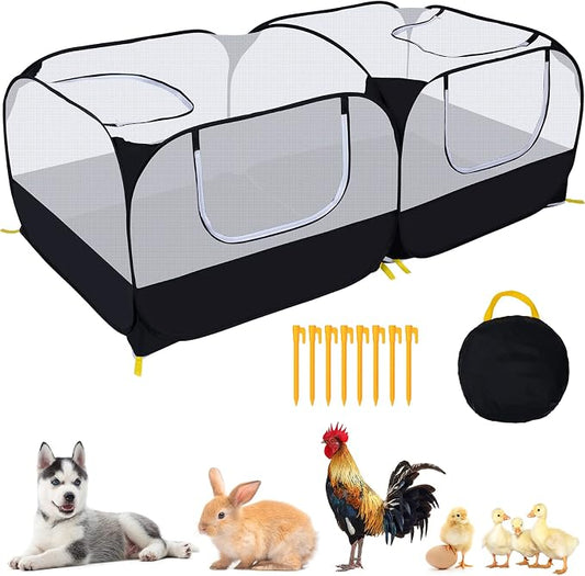 Small Animals Playpen, Pet Cage Tent Large Chicken Run Coop by Ineariu
