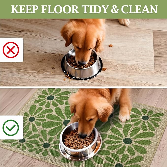 SHIYUE Dog Food Mats for Floors, Absorbent Cat Bowl for Food and Water - Image 4
