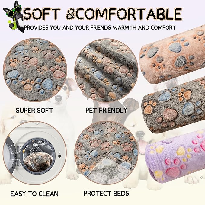 Rezutan 1 Pack 3 Blankets for Dogs, Dog Blanket for Medium Pet Cat, Premium - Image 7