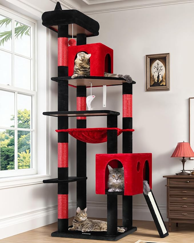 Globlazer Gothic Heavy Duty Cat Tree, 70in Tall Sturdy Goth Cat Tree by Globlazer