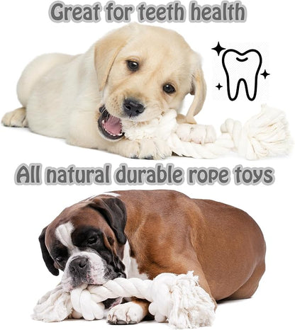 Barida Pet Supplies 100% Natural Cotton Rope Dog Toys, Premium White Cotton Dog - Image 6